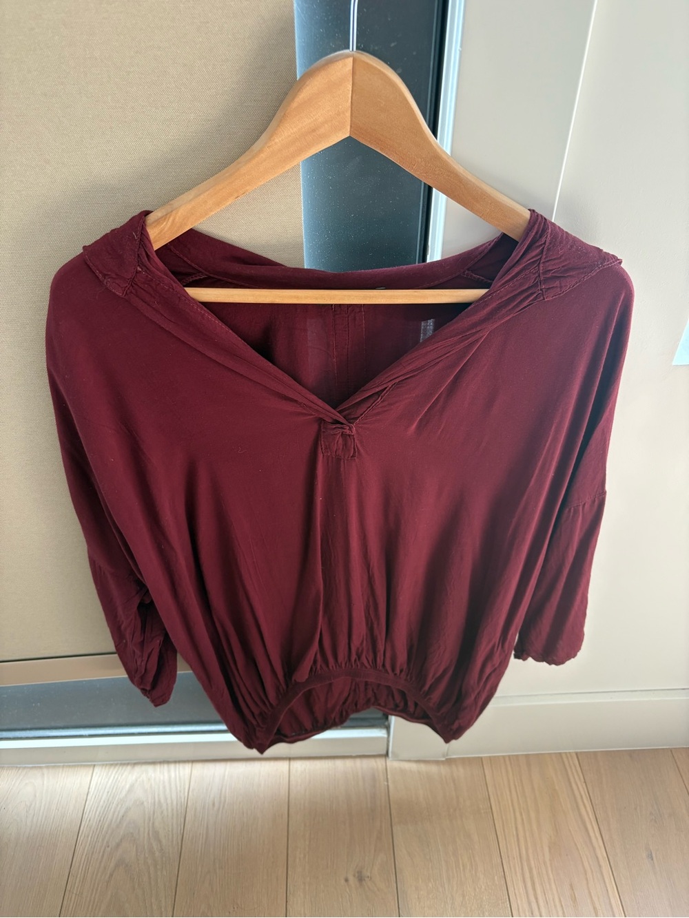 Brandy Melville Burgundy V-Neck top